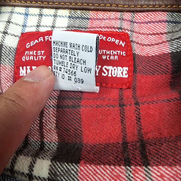 Marlboro Store Denim Trucker Jacket Brown Leather Collar Size XL Vintage VTG Y2K - Picture 5 of 8